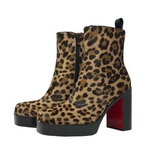 Christian Louboutin Stage Angels 120 mm Boots - Leopard Faux Calf Hair